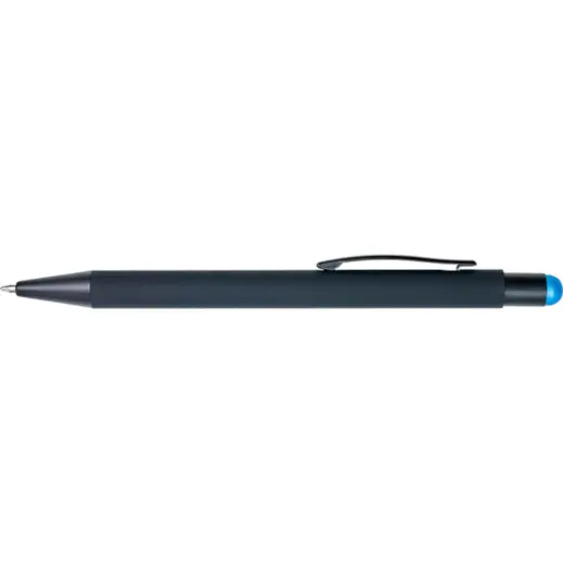 Matte Black Coated Ballpoint Pen Light Blue